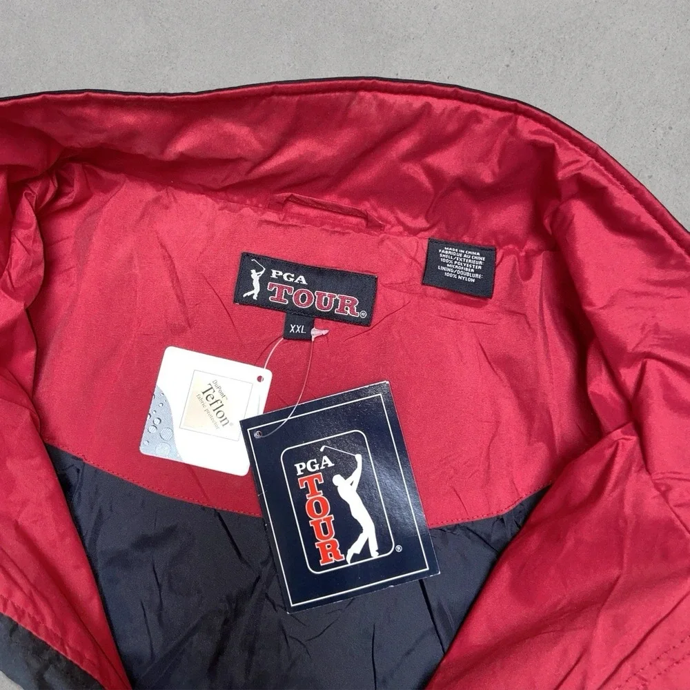 PGA Tour Partners Club Full Zip Windbreaker Jacket NWT Men's XXL Black Teflon